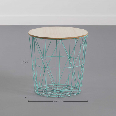 MESA AUXILIAR CESTA AZUL 40X41 31CM THINIA HOME MESA AUXILIAR CESTA AZUL 40X41 31CM THINIA HOME