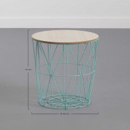 MESA AUXILIAR CESTA AZUL 40X41 31CM THINIA HOME