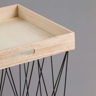 MESA AUXILIAR  TRAY CUADRADA 37.5X37.5 X 44.5CM THINIA HOME MESA AUXILIAR  TRAY CUADRADA 37.5X37.5 X 44.5CM THINIA HOME