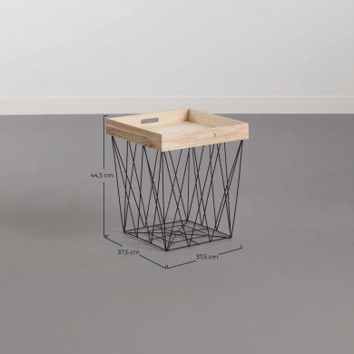 MESA AUXILIAR  TRAY CUADRADA 37.5X37.5 X 44.5CM THINIA HOME MESA AUXILIAR  TRAY CUADRADA 37.5X37.5 X 44.5CM THINIA HOME