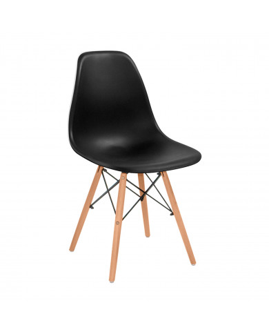 SILLA COMEDOR NEGRA 81X50,5X46,5CM 7H SEVEN HOUSE