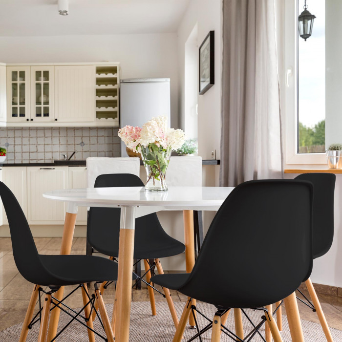 SILLA COMEDOR NEGRA 81X50,5X46,5CM 7H SEVEN HOUSE