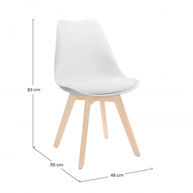 SILLA COMEDOR BLANCA 83X53.5X48.5CM 7H SEVEN HOUSE