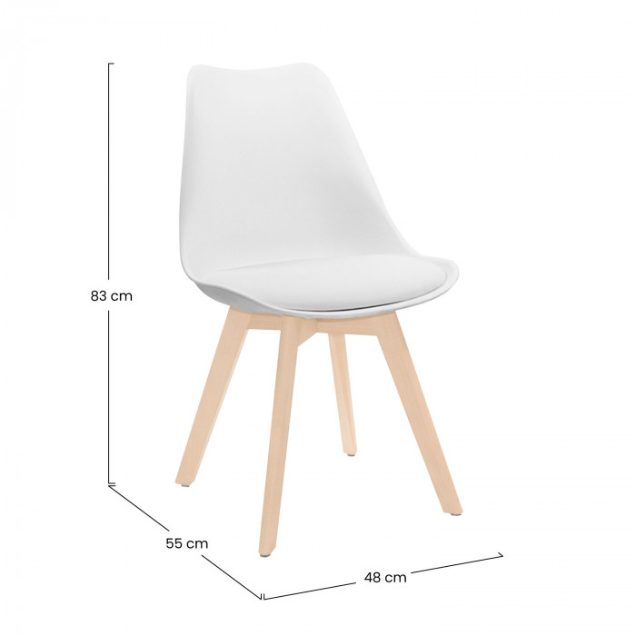 SILLA COMEDOR BLANCA 83X53.5X48.5CM 7H SEVEN HOUSE