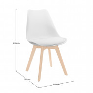 SILLA COMEDOR BLANCA 83X53.5X48.5CM 7H SEVEN HOUSE