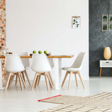 SILLA COMEDOR BLANCA 83X53.5X48.5CM 7H SEVEN HOUSE