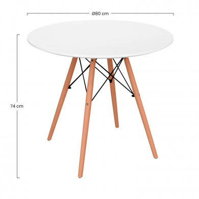 MESA REDONDA DE COMEDOR 74XDN80CM BLANCA 7H SEVEN HOUSE