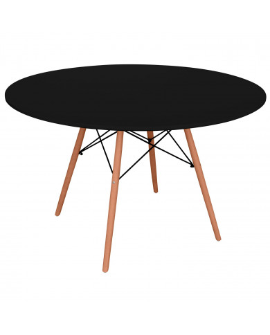 MESA REDONDA DE COMEDOR 74XDN120CM NEGRA 7H SEVEN HOUSE