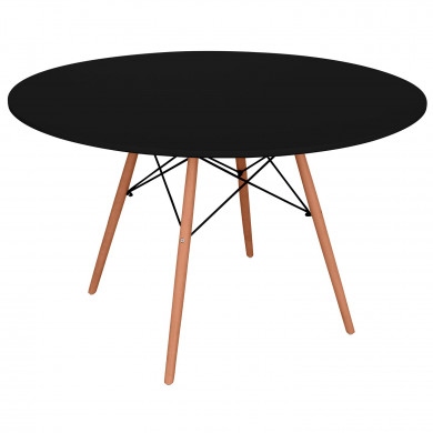 MESA REDONDA DE COMEDOR 74XDN120CM NEGRA 7H SEVEN HOUSE