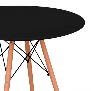 MESA REDONDA DE COMEDOR 74XDN120CM NEGRA 7H SEVEN HOUSE