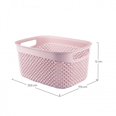 CESTA RESINA RECTANGULAR ALTA ROSA (23,5x17,5x12cm) 3.3L 7HOUSE CESTA RESINA RECTANGULAR ALTA ROSA (23,5x17,5x12cm) 3.3L 7HOUSE