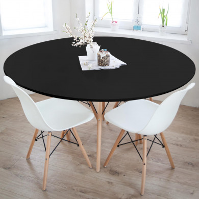 MESA REDONDA DE COMEDOR 74XDN120CM NEGRA 7H SEVEN HOUSE