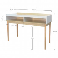 MESA CONSOLA BLANCA 2 ORGANIZADORES 83.5X110X50CM THINIA HOME