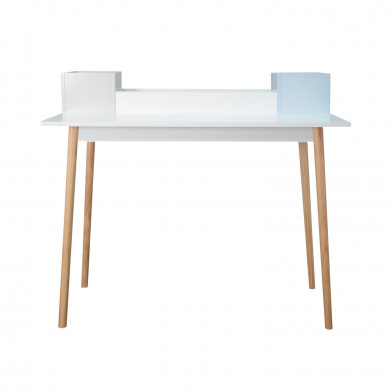 ESCRITORIO BLANCO CON 3 ORGANIZADORES 90X100X50CM THINIA HOME ESCRITORIO BLANCO CON 3 ORGANIZADORES 90X100X50CM THINIA HOME