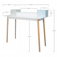 ESCRITORIO BLANCO CON 3 ORGANIZADORES 90X100X50CM THINIA HOME