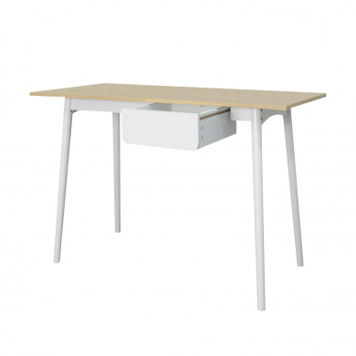 MESA CON CAJÓN BLANCA 83.5X110X50CM THINIA HOME MESA CON CAJÓN BLANCA 83.5X110X50CM THINIA HOME