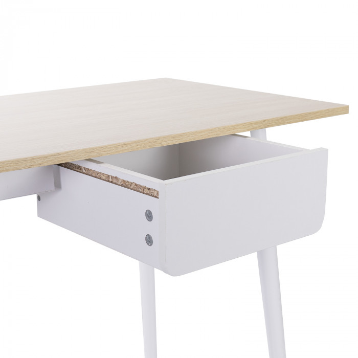 MESA CON CAJÓN BLANCA 83.5X110X50CM THINIA HOME