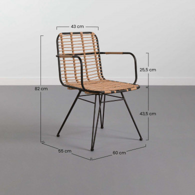 SILLA RATTAN LAHAINA 55X60X82CM THINIA HOME SILLA RATTAN LAHAINA 55X60X82CM THINIA HOME