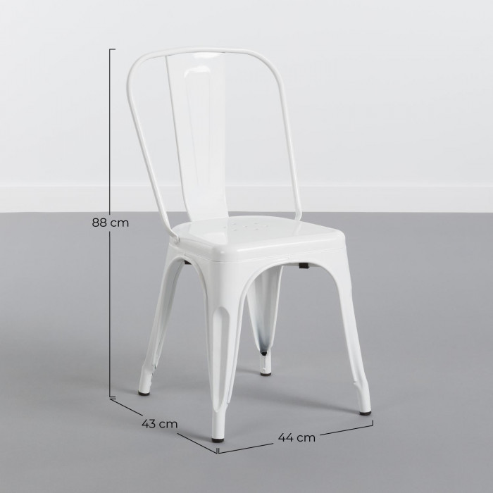 SILLA METÁLICA STRONG BLANCO 54X45X85CM THINIA HOME