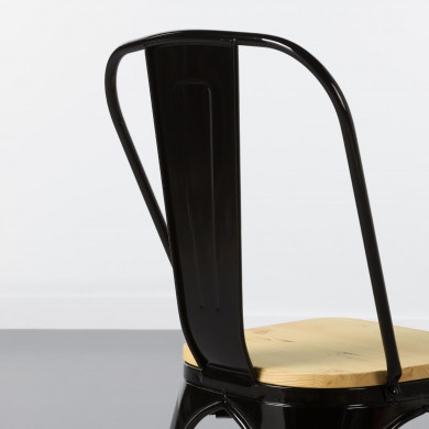 SILLA METÁLICA/MADERA STRONG NEGRO 54X45X85CM THINIA HOME