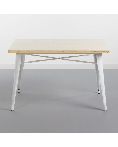 MESA METÁLICA/MADERA STRONG BLANCO 120X80CM THINIA HOME