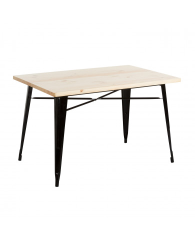 MESA METÁLICA/MADERA STRONG NEGRO 120X80CM THINIA HOME