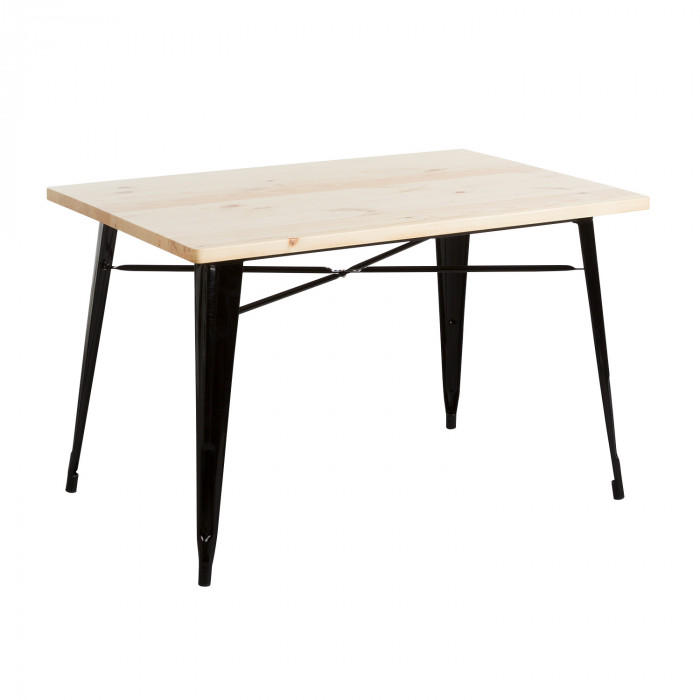 MESA METÁLICA/MADERA STRONG NEGRO 120X80CM THINIA HOME