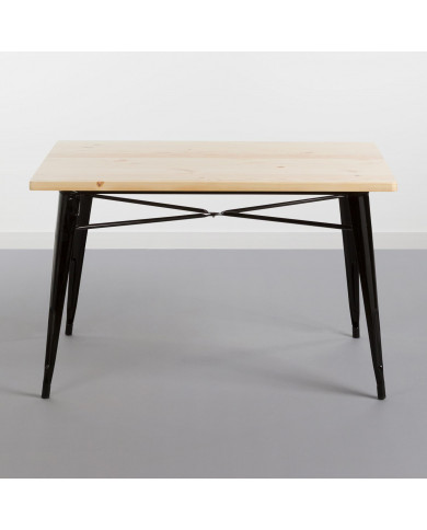 MESA METÁLICA/MADERA STRONG NEGRO 120X80CM THINIA HOME