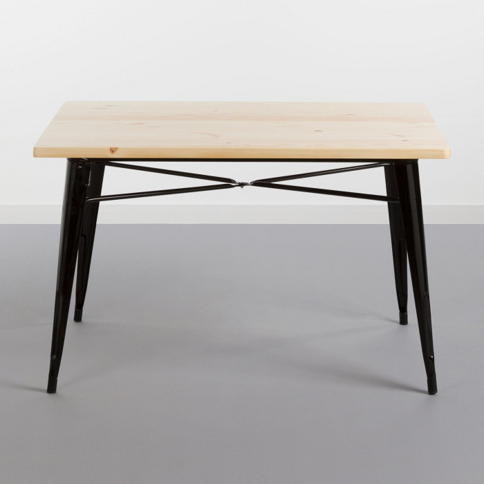 MESA METÁLICA/MADERA STRONG NEGRO 120X80CM THINIA HOME