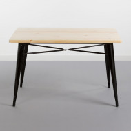 MESA METÁLICA/MADERA STRONG NEGRO 120X80CM THINIA HOME