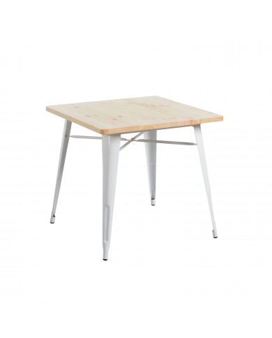 MESA METÁLICA/MADERA STRONG BLANCO 80X80CM THINIA HOME