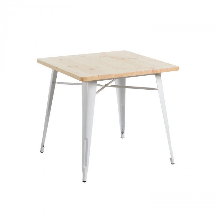 MESA METÁLICA/MADERA STRONG BLANCO 80X80CM THINIA HOME