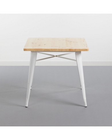 MESA METÁLICA/MADERA STRONG BLANCO 80X80CM THINIA HOME
