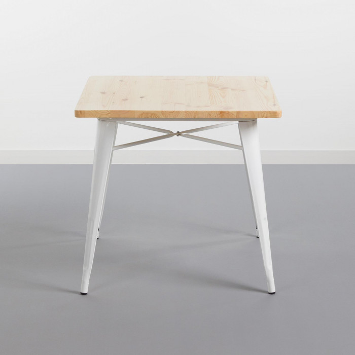 MESA METÁLICA/MADERA STRONG BLANCO 80X80CM THINIA HOME