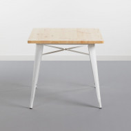 MESA METÁLICA/MADERA STRONG BLANCO 80X80CM THINIA HOME