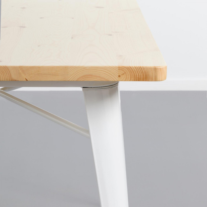 MESA METÁLICA/MADERA STRONG BLANCO 80X80CM THINIA HOME