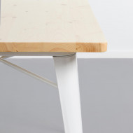 MESA METÁLICA/MADERA STRONG BLANCO 80X80CM THINIA HOME