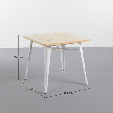 MESA METÁLICA/MADERA STRONG BLANCO 80X80CM THINIA HOME MESA METÁLICA/MADERA STRONG BLANCO 80X80CM THINIA HOME
