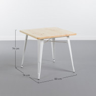 MESA METÁLICA/MADERA STRONG BLANCO 80X80CM THINIA HOME