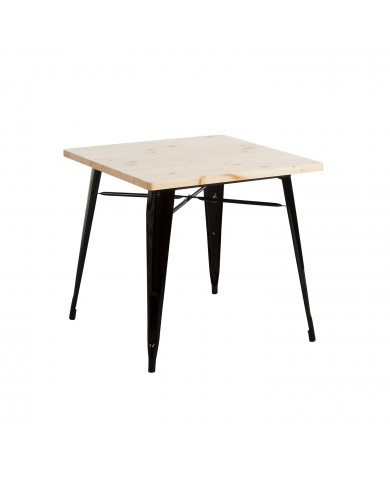 MESA METÁLICA/MADERA STRONG NEGRO 80X80CM THINIA HOME