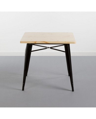 MESA METÁLICA/MADERA STRONG NEGRO 80X80CM THINIA HOME