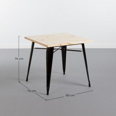 MESA METÁLICA/MADERA STRONG NEGRO 80X80CM THINIA HOME MESA METÁLICA/MADERA STRONG NEGRO 80X80CM THINIA HOME