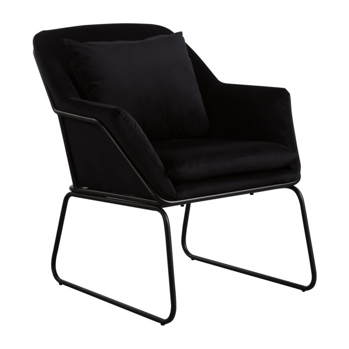 SILLON VELVET NEGRO 68X79,5X78,5CM THINIA HOME