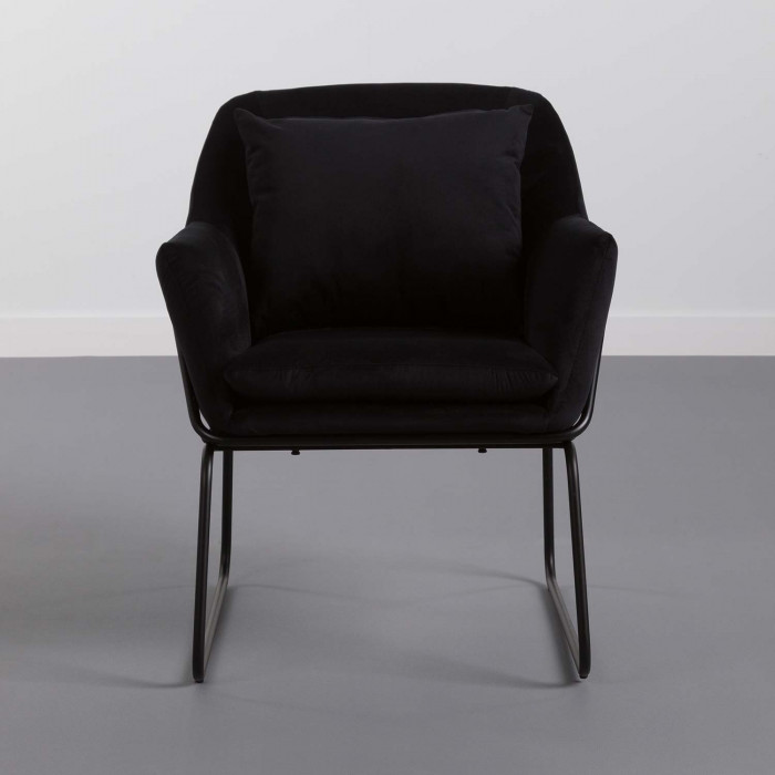 SILLON VELVET NEGRO 68X79,5X78,5CM THINIA HOME