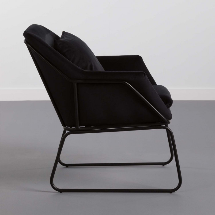 SILLON VELVET NEGRO 68X79,5X78,5CM THINIA HOME