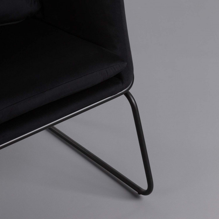 SILLON VELVET NEGRO 68X79,5X78,5CM THINIA HOME