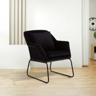SILLON VELVET NEGRO 68X79,5X78,5CM THINIA HOME