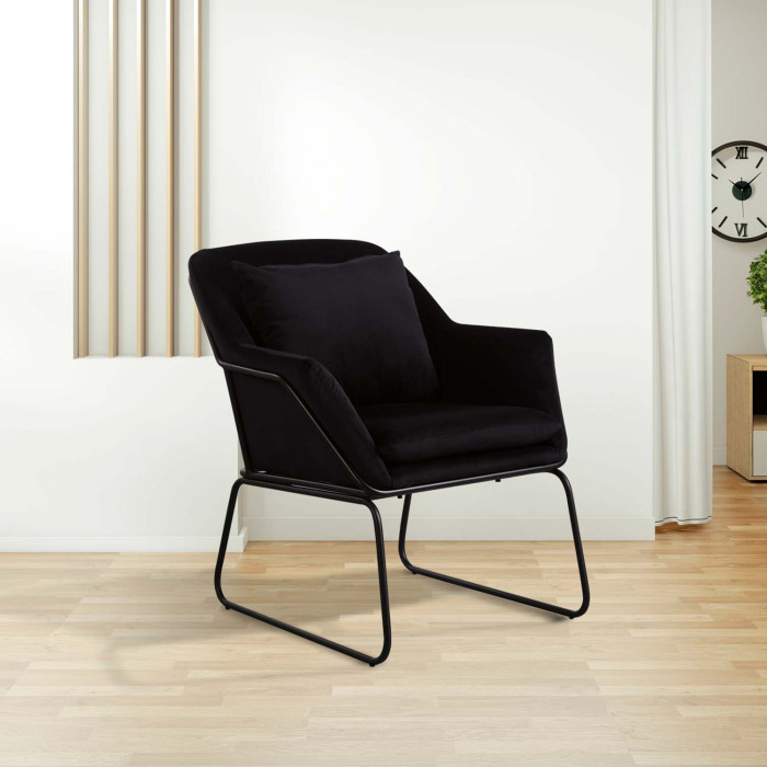 SILLON VELVET NEGRO 68X79,5X78,5CM THINIA HOME