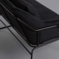 SOFA VELVET NEGRO 124X77X79,5CM THINIA HOME