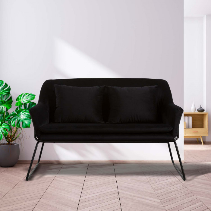 SOFA VELVET NEGRO 124X77X79,5CM THINIA HOME